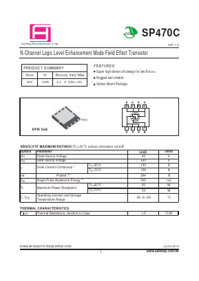 SP470C Datasheet PDF Samhop Mircroelectronics