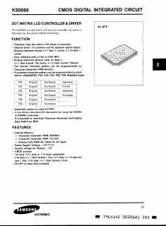 KS0066F00 Datasheet PDF Samsung