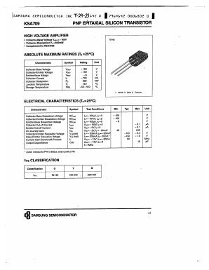 KSA709 Datasheet PDF Samsung
