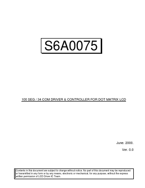 S6A0075 Datasheet PDF Samsung