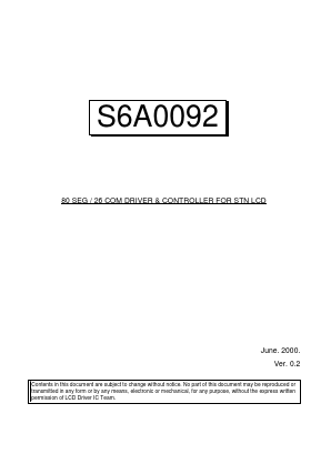 S6A0092 Datasheet PDF Samsung