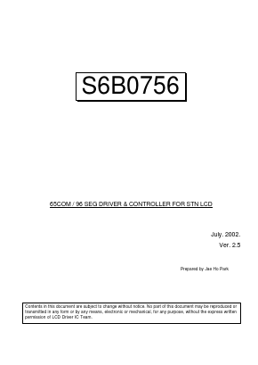 S6B0756 Datasheet PDF Samsung