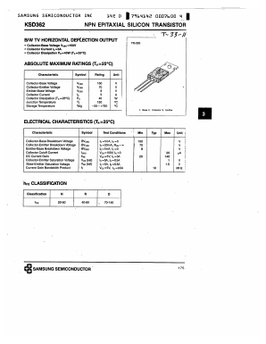 KSD362 Datasheet PDF Samsung