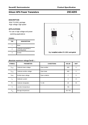2SC4205 Datasheet PDF SavantIC Semiconductor 