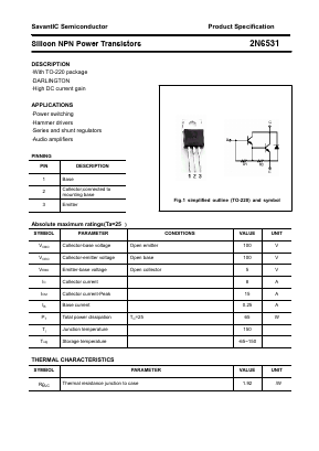 2N6531 Datasheet PDF SavantIC Semiconductor 