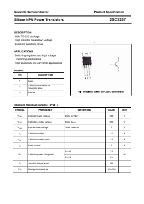 C3257 Datasheet PDF SavantIC Semiconductor 