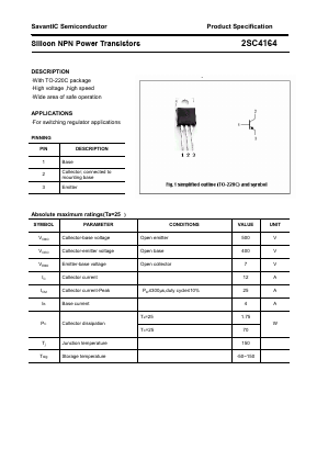 C4164 Datasheet PDF SavantIC Semiconductor 