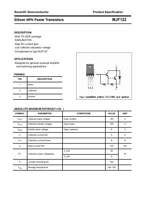 MJF122 Datasheet PDF SavantIC Semiconductor 