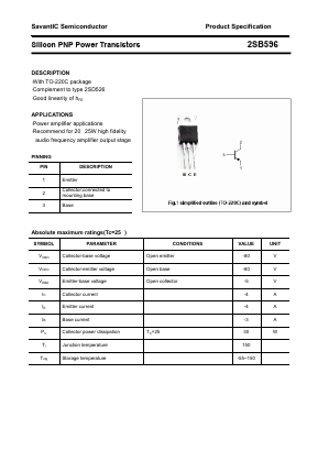 B596Y Datasheet PDF SavantIC Semiconductor 