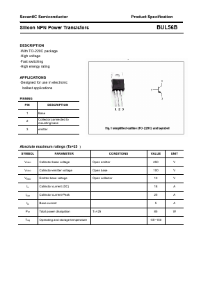 BUL56B Datasheet PDF SavantIC Semiconductor 