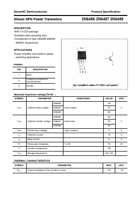 2N6486 Datasheet PDF SavantIC Semiconductor 