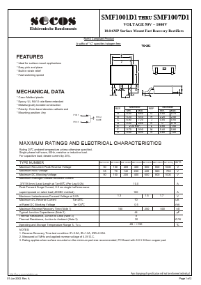 SMF1007D1 Datasheet PDF Secos Corporation.
