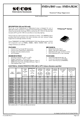 SMDA15C Datasheet PDF Secos Corporation.