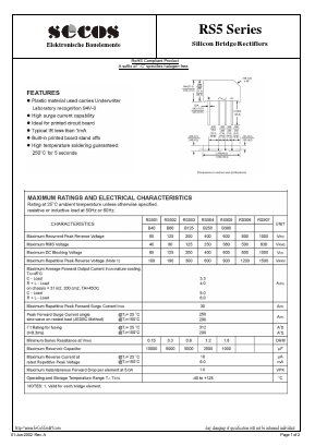 RS506 Datasheet PDF Secos Corporation.