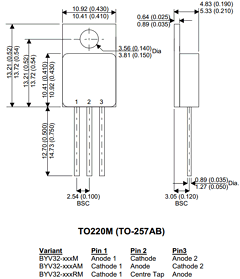 BYV32-100XAM Datasheet PDF Semelab - > TT Electronics plc 