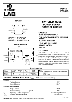 IP5561CD Datasheet PDF Semelab - > TT Electronics plc 