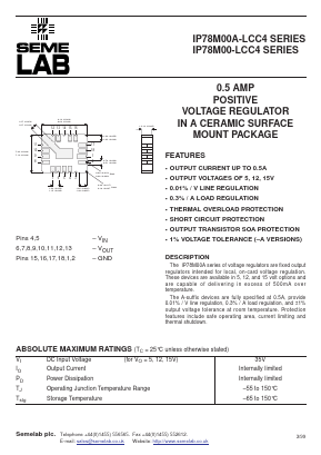 IP78M12ALCC4 Datasheet PDF Semelab - > TT Electronics plc 