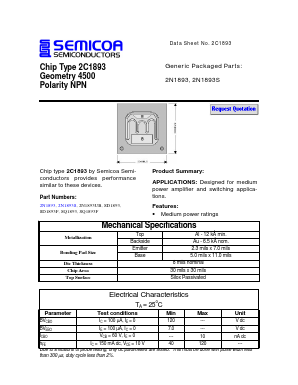 SD1893 Datasheet PDF Semicoa Semiconductor