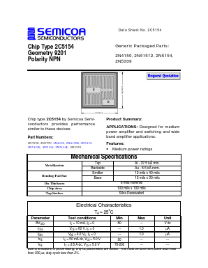 2N5154L Datasheet PDF Semicoa Semiconductor