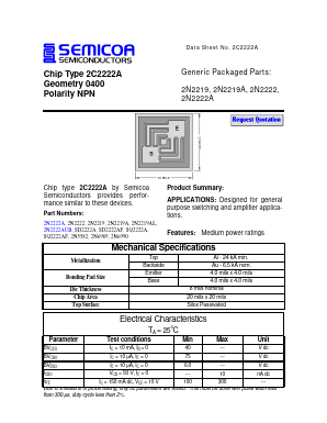 2N6989 Datasheet PDF Semicoa Semiconductor