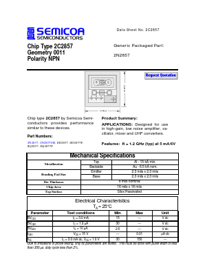 SD2857 Datasheet PDF Semicoa Semiconductor