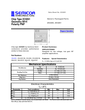 2N4261UB Datasheet PDF Semicoa Semiconductor