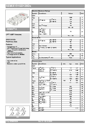SEMIX151GD128DS Datasheet PDF Semikron