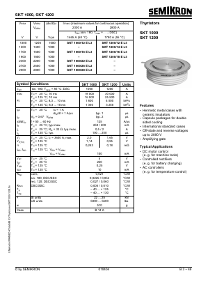 SKT1200-18EL3 Datasheet PDF Semikron