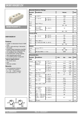 SKM100GB12V Datasheet PDF Semikron