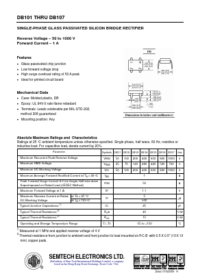DB101 Datasheet PDF Semtech Electronics LTD.