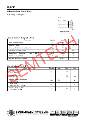 RLS245 Datasheet PDF Semtech Electronics LTD.