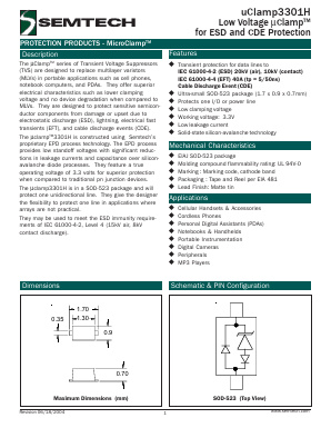UCLAMP3301H Datasheet PDF Semtech Corporation