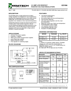 EZ1588 Datasheet PDF Semtech Corporation