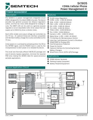SC905EVB Datasheet PDF Semtech Corporation