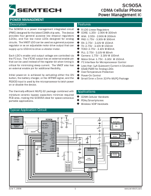 SC905AMLTRT Datasheet PDF Semtech Corporation