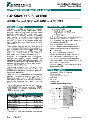 SX1505I087TRT Datasheet PDF Semtech Corporation