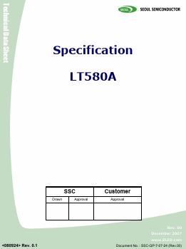 LT580A Datasheet PDF SEOUL SEMICONDUCTOR