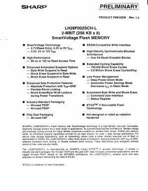 LH28F002SCH Datasheet PDF Sharp Electronics