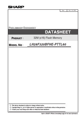 LH28F320BFHE-PTTL60 Datasheet PDF Sharp Electronics