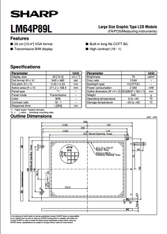 LM64P89 Datasheet PDF Sharp Electronics