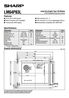 LM64P83 Datasheet PDF Sharp Electronics