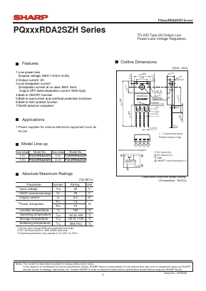050RDA2 Datasheet PDF Sharp Electronics