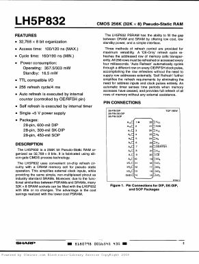 LH5P832-12 Datasheet PDF Sharp Electronics