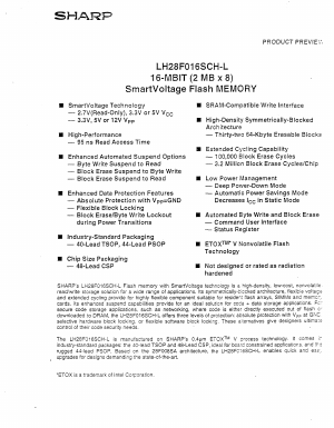 LH28F016SCHN-LF95 Datasheet PDF Sharp Electronics