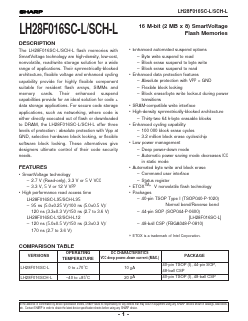 LH28F016SC-L Datasheet PDF Sharp Electronics