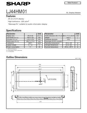 LJ44HM01 Datasheet PDF Sharp Electronics