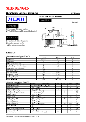 MTB011 Datasheet PDF Shindengen