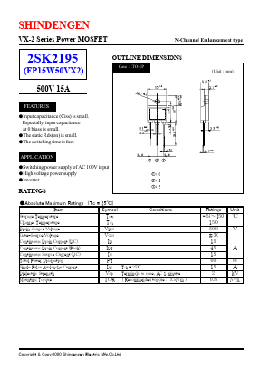 K2195 Datasheet PDF Shindengen