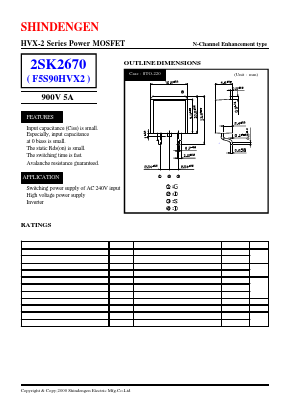 2SK2670 Datasheet PDF Shindengen