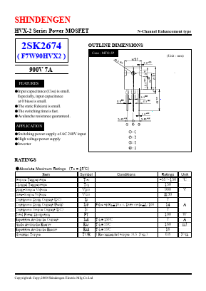 2SK2674 Datasheet PDF Shindengen